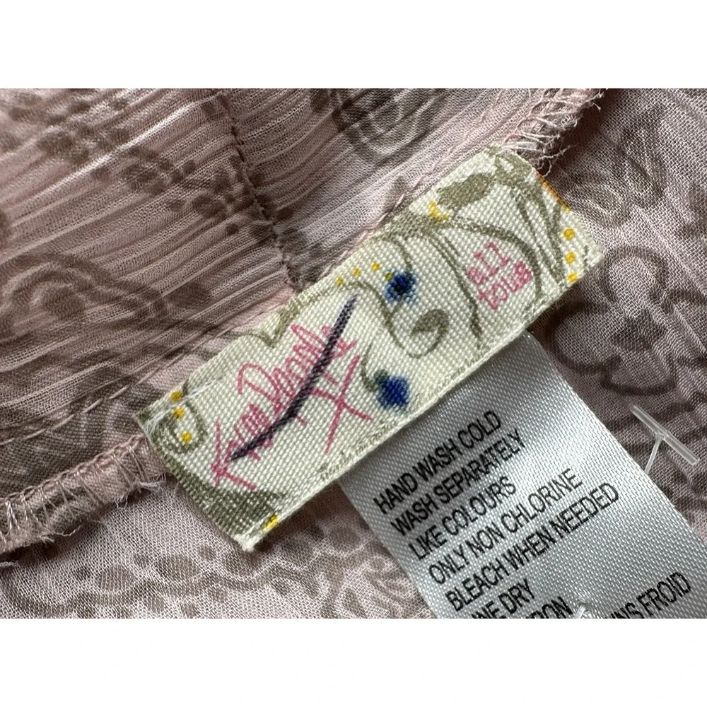 Free People Pink Long Sleeve Tie Front Blouse - Picture 8 of 10